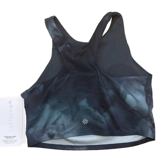 Athleta Womens XS Conscious Crop Printed A-C Top Blue/Green NEW WITH TAGS - Picture 2 of 6